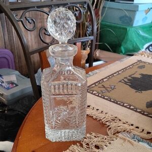 Vintage Lead Crystal (Yugoslavia) Elegant Clear Glass Decanter